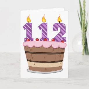 Cartão Idade 112 no bolo de aniversário