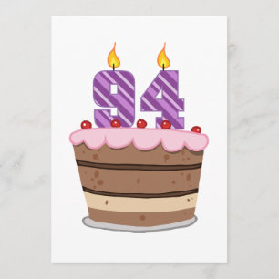 Cartão Idade 94 no bolo de aniversário