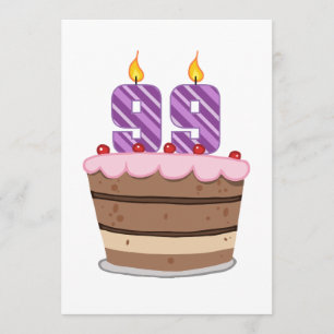 Cartão Idade 99 no bolo de aniversário