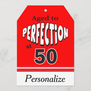 Cartão Idade até à Perfecção aos 50 anos   50.o aniversár