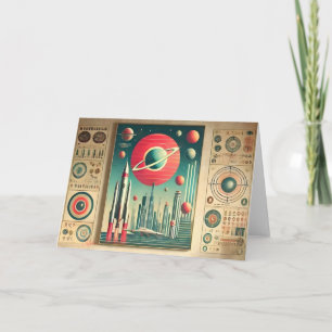 Cartão Idade do Espaço Coordenadas Interplanetárias Alien