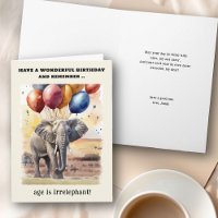 Idade é Irrelephant Elephant Engraçado Aniversário