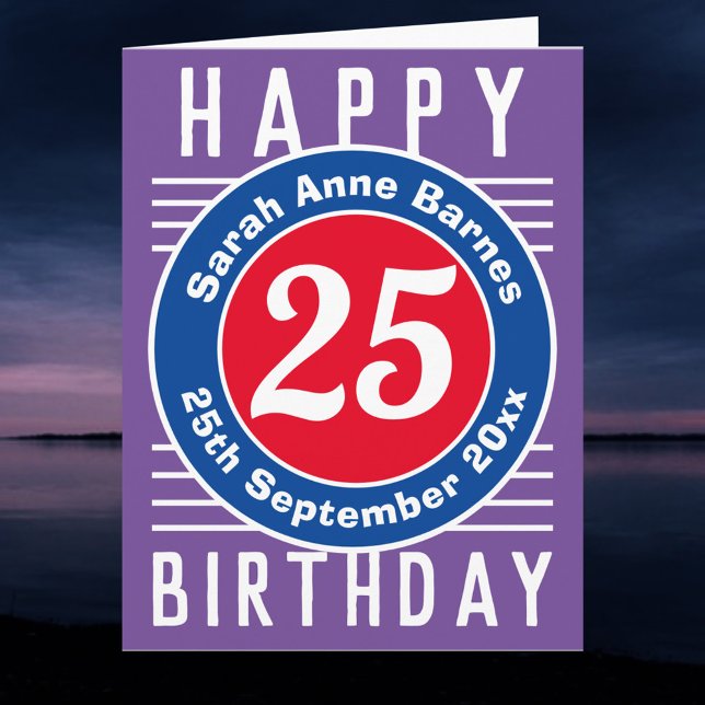 Cartão Idade, nome e data em uma placa de aniversário de  (Criador carregado)