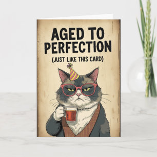 Cartão Idade para Perfeição - Estilo de Vintagem Engraçad