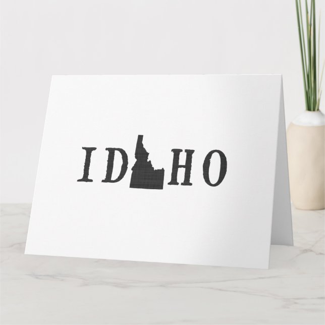 Cartão Idaho Name State Shaped Letter Black Word Art (Frente)