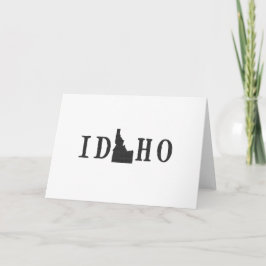 Cartão Idaho Name State Shaped Letter Black Word Art