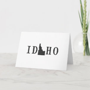 Cartão Idaho Name State Shaped Letter Black Word Art