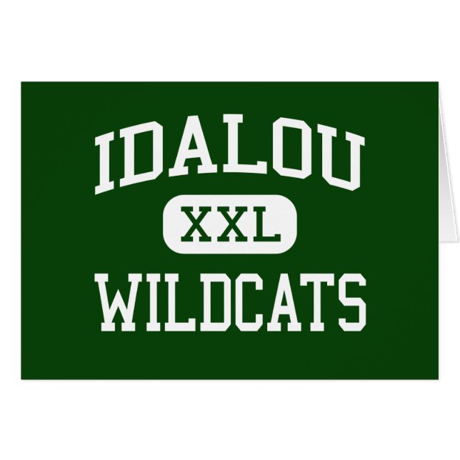Cartão Idalou - Wildcats - segundo grau - Idalou Texas (Frente Horizontal)