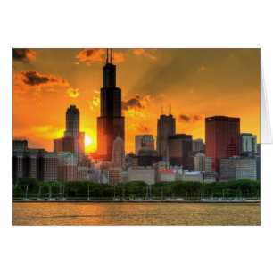 Cartão Ideia da skyline de Chicago de Adler