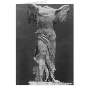 Cartão Ideia da vitória Samothrace no museu do Louvre