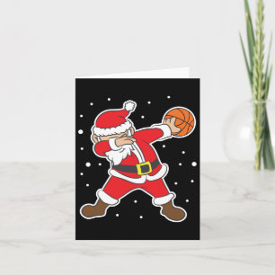 Cartão Ideia de presente de Natal Xmas Santa Basquetebol