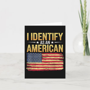 Cartão Identifico-Me Como Uma Bandeira Americana Independ