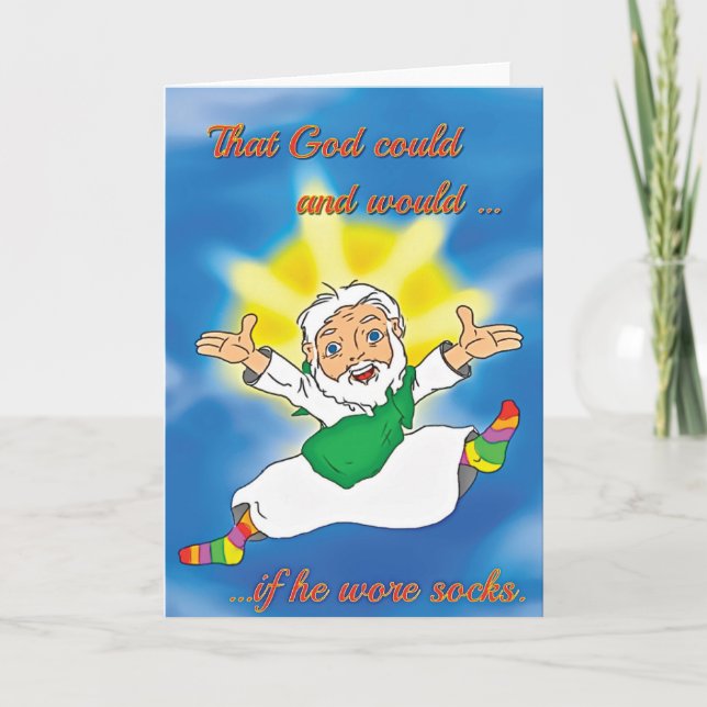Cartão 'If God Wore Socks' Funny Sobriety Card (Frente)