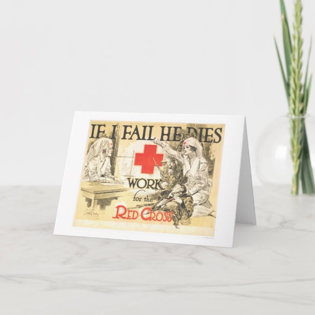 Cartão If I fail He Dies - Work for the Red Cross (Frente)