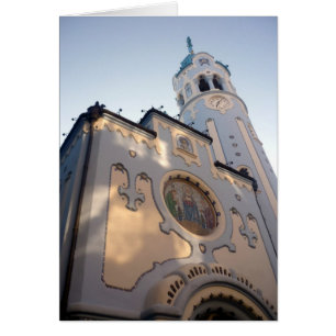 Cartão igreja azul de bratislava