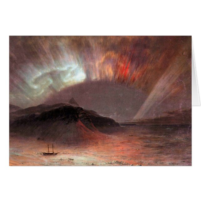 Cartão Igreja de Frederic Edwin - Aurora Borealis (Frente horizontal)