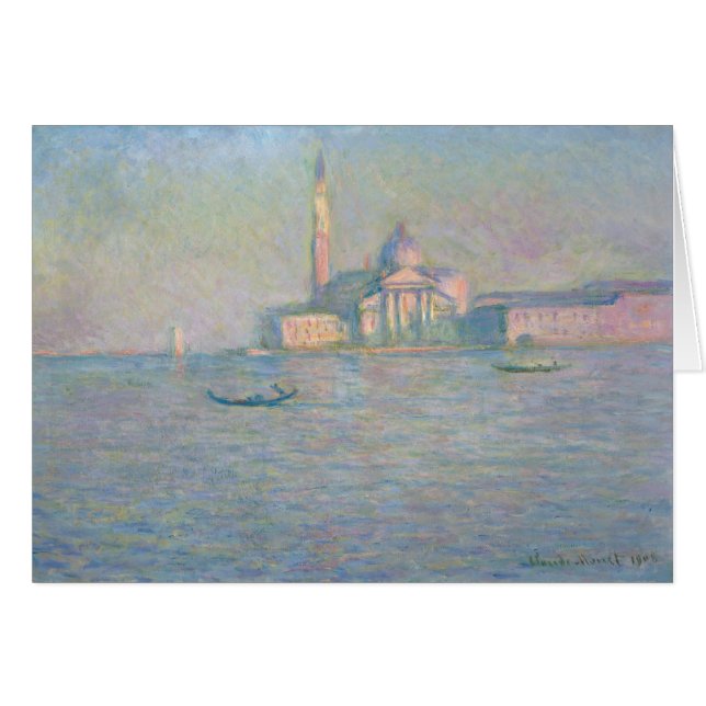 Cartão Igreja de San Giorgio Maggiore Veneza por Monet (Frente Horizontal)