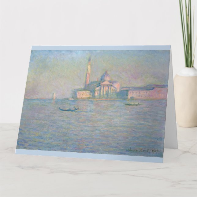 Cartão Igreja de San Giorgio Maggiore Veneza por Monet (Frente)