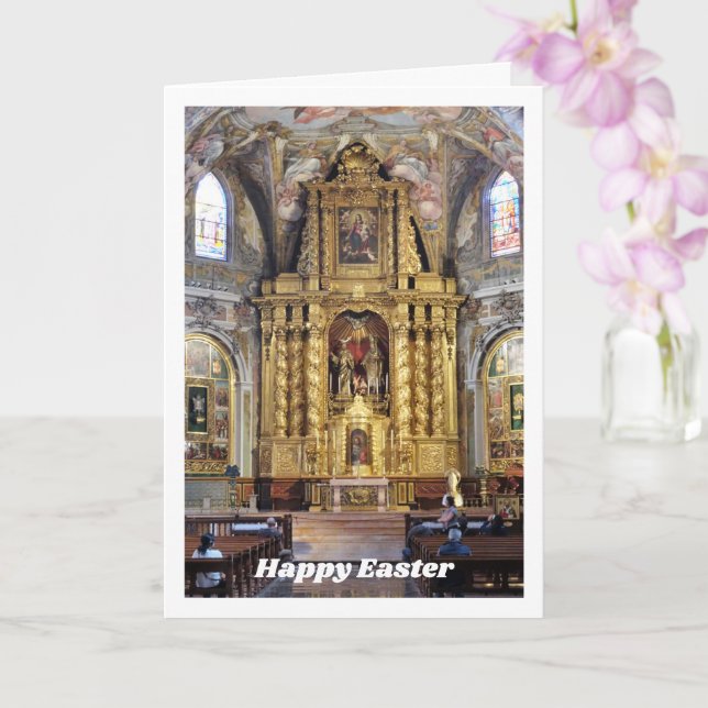 Cartão Igreja de San Nicolás, cidade de Valência, Espanha (Orquídea)