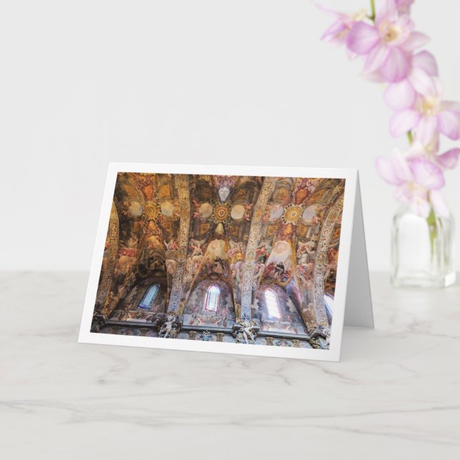 Cartão Igreja de San Nicolás, Cidade de Valência, Espanha (Orquídea)