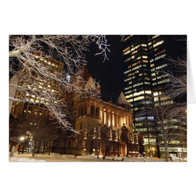 Cartão Igreja de trindade em a noite (Frente horizontal)