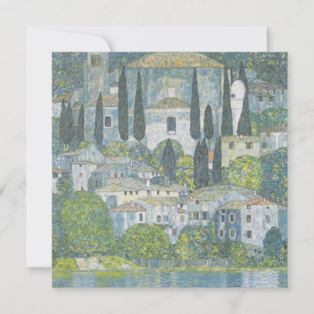 Cartão Igreja em Cassone (Paisagem Italiana) Vintage Art (Frente)