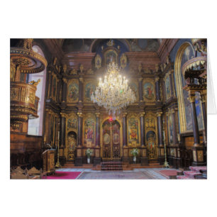 Cartão Igreja ortodoxa do grego da trindade santamente