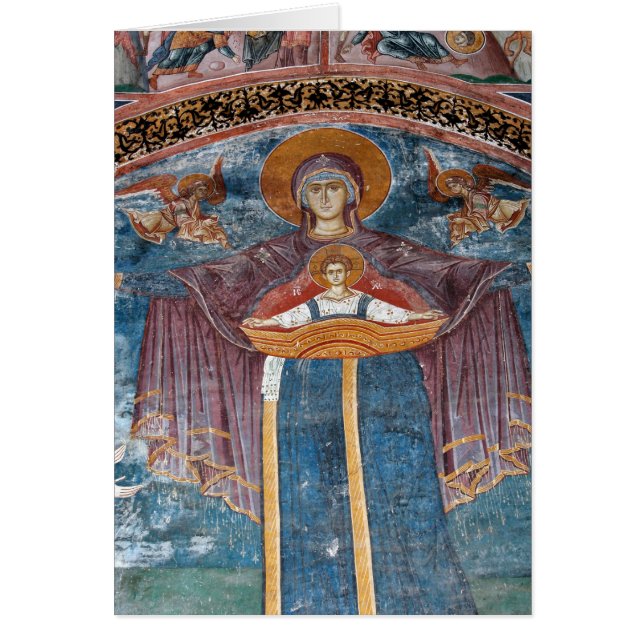 Cartão Igreja Ortodoxa Sérvia e um sítio da UNESCO, (Frente)