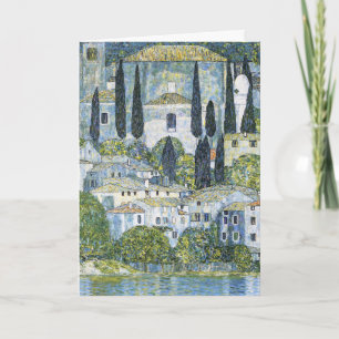 Cartão Igreja Vintage Klimt em Cassone Paisagem Arte