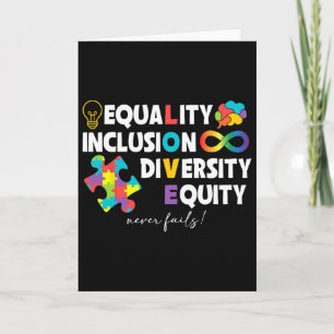 Cartão Igualdade Inclusão Diversidade Equidade Amor Autis