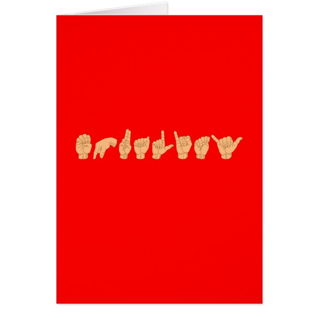 Cartão IGUALDADE no linguagem gestual americano (Frente)