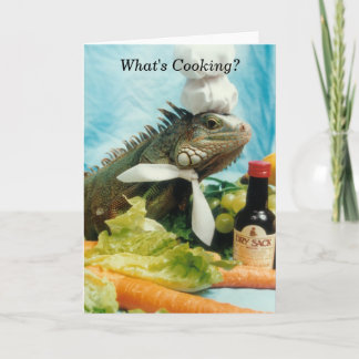 Cartão Iguana Chef Greeting Card