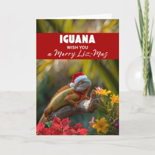 Cartão Iguana Deseja um Feliz Liz-Natal