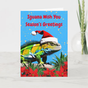 Cartão Iguana Desejo-Lhes Felicidades para o Natal