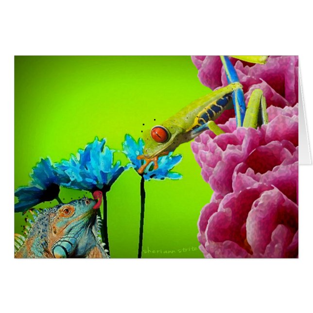 Cartão Iguana e Sapo (Frente Horizontal)