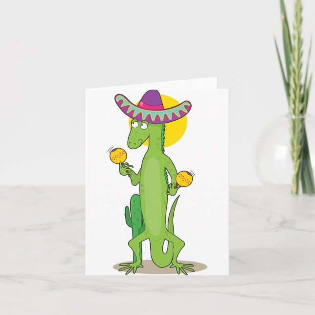Cartão Iguana In A Sombrero Note Cards (Frente)