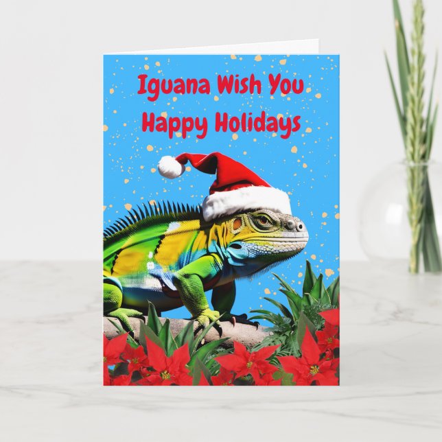 Cartão Iguana quer seu feliz Natal (Frente)