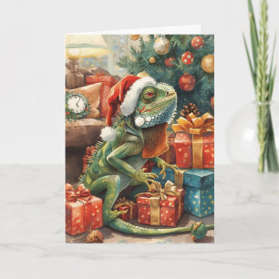 Cartão Iguana quer um Feliz Natal