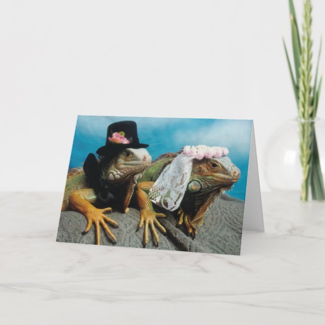 Cartão Iguana Wedding Greeting Card (Frente)