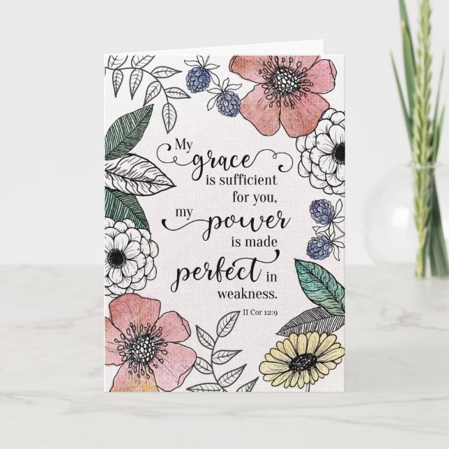 Cartão II Cor 12:9 - Minha graça é suficiente (Frente)