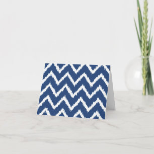 Cartão Ikat Chevrons - Navy blue and white