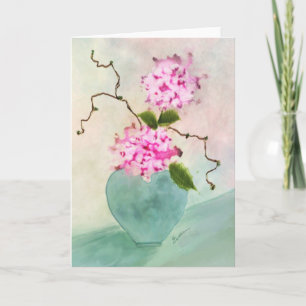 Cartão Ikebana Floral  Watercolor Greeting Card