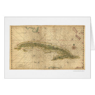 Cartão Ilha adiantada do mapa 1639 de Cuba
