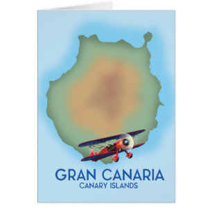 Cartão Ilha canária Gran Canaria, arte poster de viagens