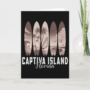 Cartão Ilha Captiva Flórida Prancha de Surfe Homens Mulhe