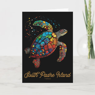 Cartão Ilha de South Padre Vintage Retro Texas Tartaruga 