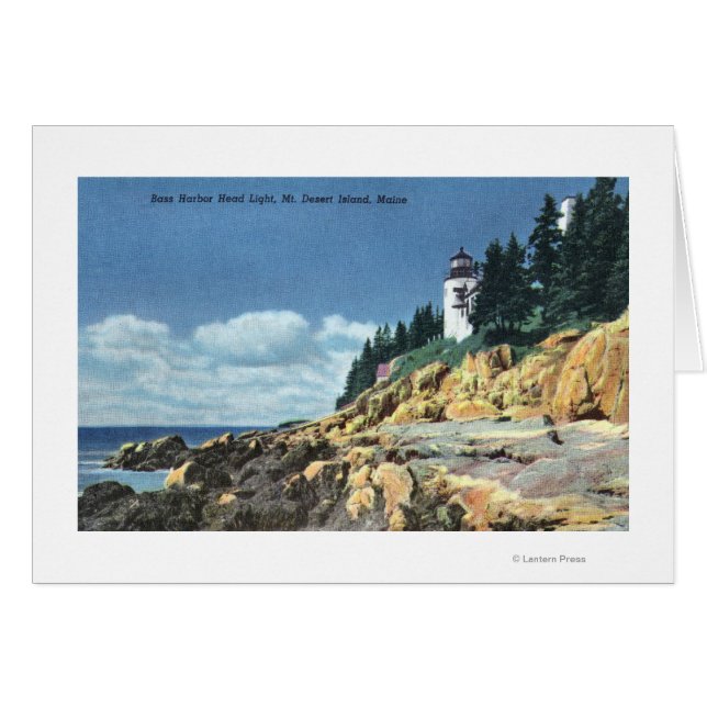 Cartão Ilha do Deserto, Farol Chefe de Bass Harbor (Frente Horizontal)