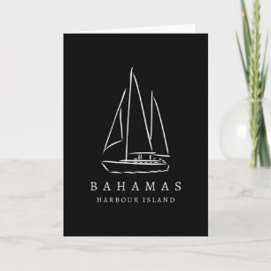 Cartão Ilha Harbour Hamas Viagem de Iatismo Lembrança Bar