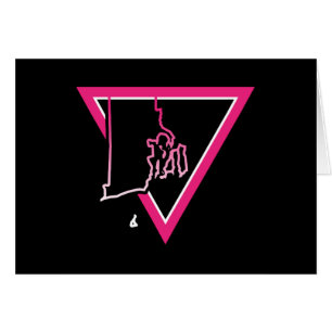 Cartão ilha roxa de triângulo rosa