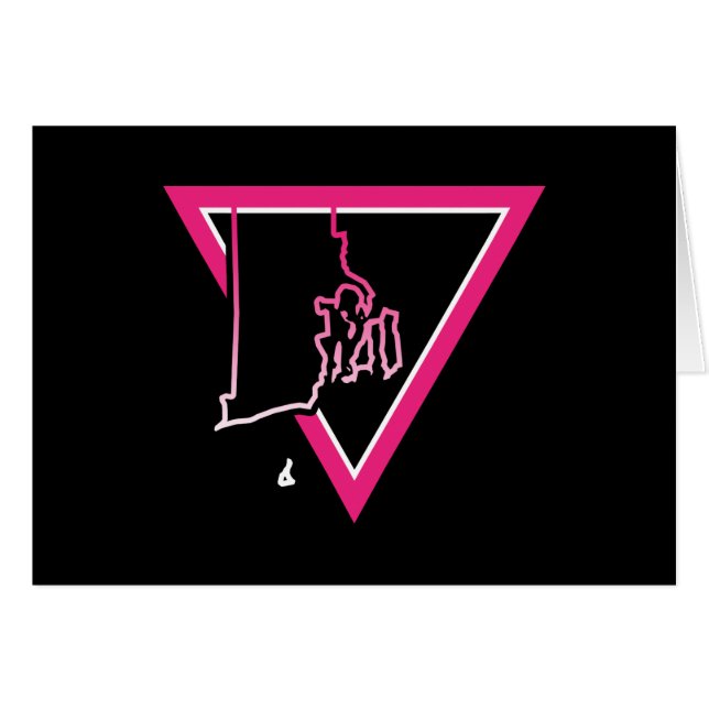 Cartão ilha roxa de triângulo rosa (Frente horizontal)